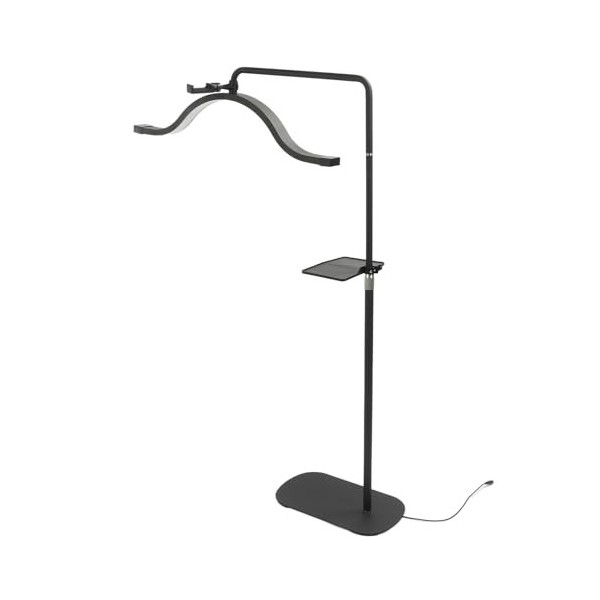 Lampadaire en Forme de Croissant, Lampe à Franges sur Pied, Commande Tactile Coulissante, Hauteur Réglable de 3200 K à 5600 K