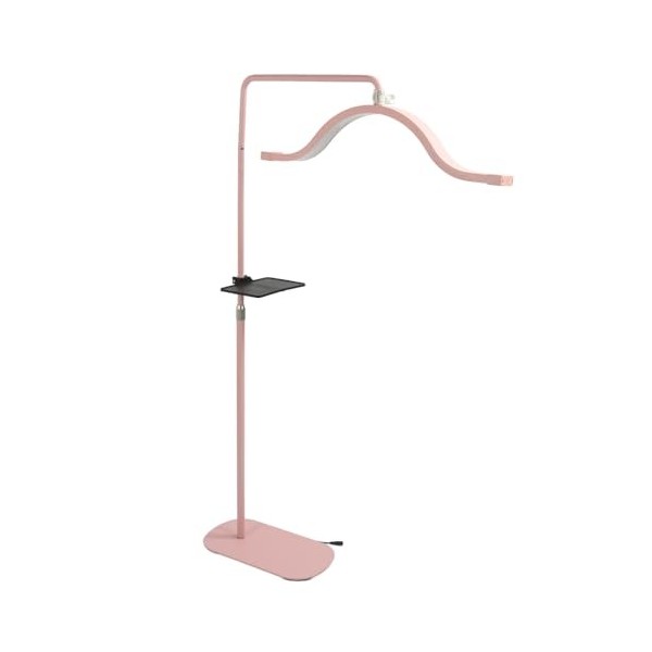 Lampadaire en Forme de Croissant, Lampe à Franges sur Pied, Commande Tactile Coulissante, Hauteur Réglable de 3200 K à 5600 K