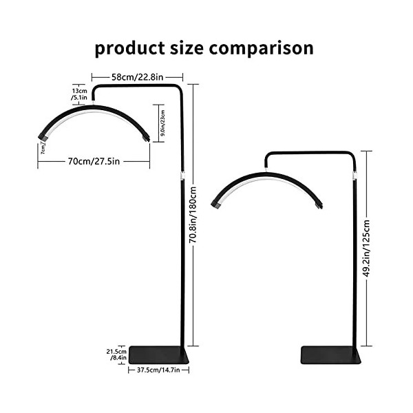 OXFUZZ Lampe à Cils pour Extensions De Cils, Lampe De Tatouage Au Sol,Lampe LED DEsthéTicienne- 125-180 Cm De Hauteur RéGlab