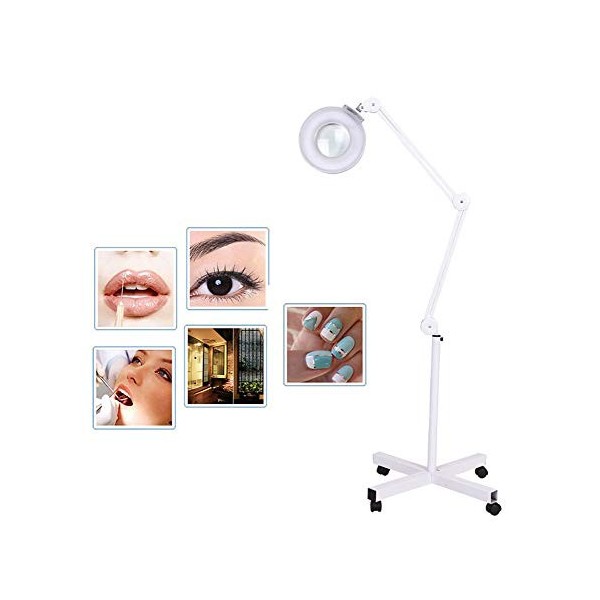 16X Loupe sur Pied Lampe Stand Éclairage Loupe Lumière Pliable Ultra Lumineux Économie dénergie LED pour Soins de la Peau Sa