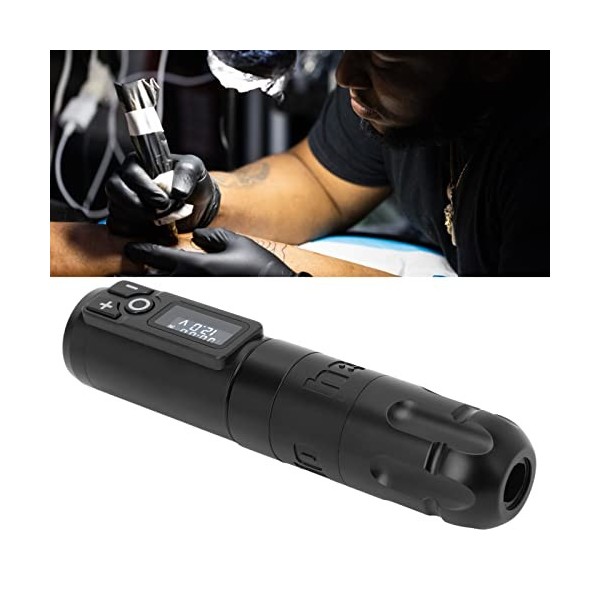 Stylo de tatouage rotatif sans fil, stylo de tatouage rotatif à batterie LCD en alliage daluminium, moteur dalimentation sa