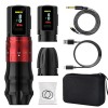 Stylo de Machine à Tatouer sans Fil, Pistolet de Tatouage Rotatif 10 500 Tr/min, 2 400 MAh, Double Batterie, Stylo de Tatouag
