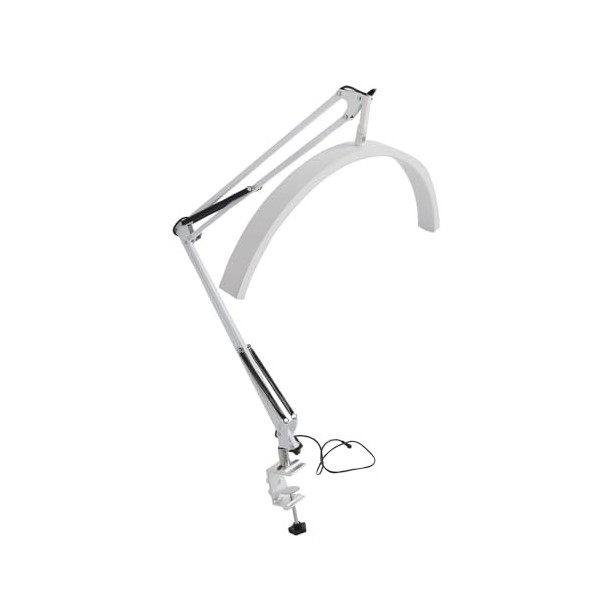 Lampe de Bureau Beauty, Lampe de Bureau en Croissant Blanc à Clip Maximum de 6 Cm 3000K-6000K pour Salon de beauté Prise UE 