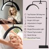 SEEANN Lampe de Sol à LED Demi-Lune pour Extensions de Cils avec intensité Variable et Support de téléphone, Lampe de beauté 