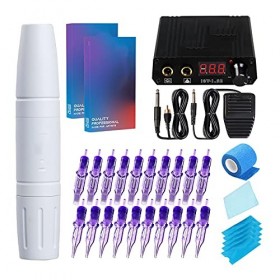 Machines à tatouage Rotary Rotary RCA Tatouage Pen Mini LCD POWERS WITH Kit dalimentation avec accessoires professionnels de