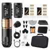 INGKE Kit Stylo pour Machine tatouer sans Fil Stylo Tatouage Batterie sans Fil Course réglable 2,2-4,2 mm Moteur sans Noyau B