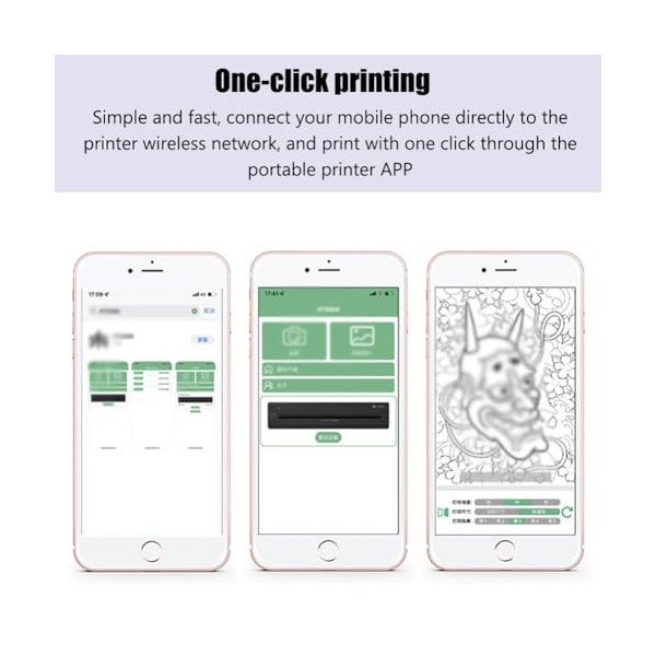 THYXGS Imprimante De Tatouage Portable, Mini Fabricant De Pochoirs Thermiques, Connexion Bluetooth, Contrôle APP, Connexion O