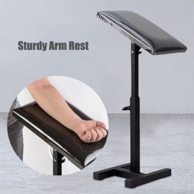 HAIXHX Accoudoir de Tatouage Appui-Bras Noir pour Tatouage, Appui Bras Jambe de Tatouage en métal Stable avec Fond antidérapa