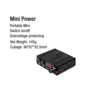 Générique Tatouage Pistolet à Tatouage Doux et Dur réglable Pistolet à remous LCD Mini Alimentation RCA Set de Maquillage Car