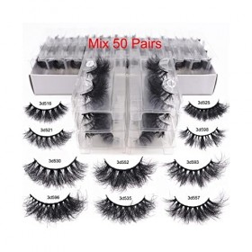ZSYXM Cils Faux Soft Fluffy Mord Naturel Mink Lashes Maquillage Mink Cils Mink Cils Naturel Cils Cils Bulk 5/30/50 Paires Co