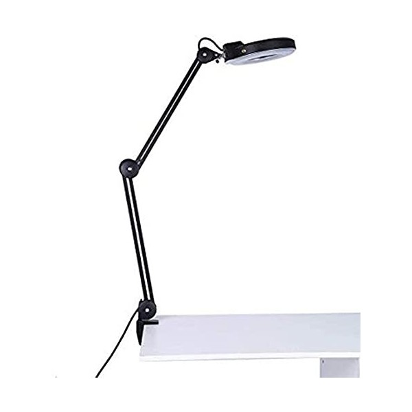 Magnifier Magnifying Glass Magnifier LED Magnifier Light Nail Tattoo Salon Adjustable Rotating Arm 5X Magnifier