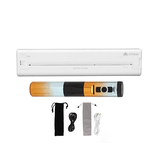Machine de Pochoir de Transfert de Tatouage, Mini Copieur de Tatouage Thermique 1200 MAh Motifs Clairs à Grande Vitesse Wirel