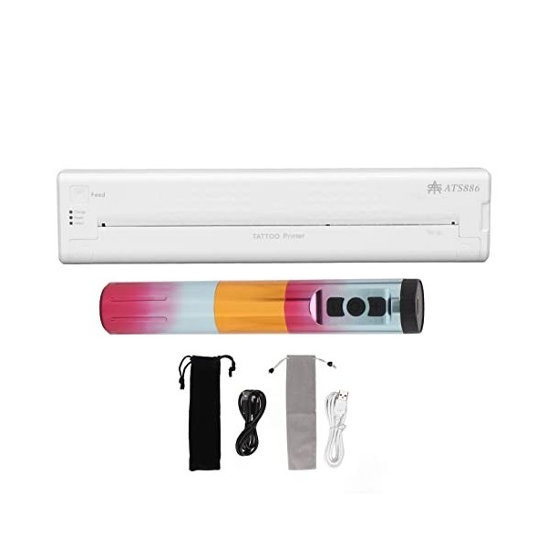 Machine de Pochoir de Transfert de Tatouage, Mini Copieur de Tatouage Thermique 1200 MAh Motifs Clairs à Grande Vitesse Wirel
