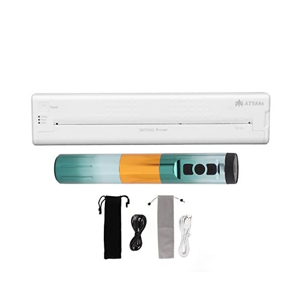 Machine de Pochoir de Transfert de Tatouage, Mini Copieur de Tatouage Thermique 1200 MAh Motifs Clairs à Grande Vitesse Wirel