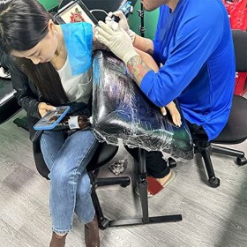 Cryfokt Support Daccoudoir de Tatouage, Repose-Jambes en éponge PU avec Hauteur Réglable de 26,4 à 39,4 Pouces Équipement Pr