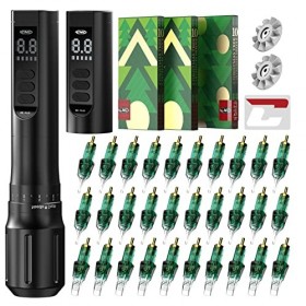 CNC Wireless Machine à Tatouer à Sstylo Rotatif Kit de Tatouage Complet 30pcs Cartouches de Tatouage 3RL 5RL 15RM WEPROKIT-1
