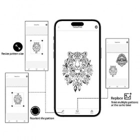 HYQFSAD Imprimante Bluetooth sans fil, kit pour tatouages thermiques rapides et silencieux pour tatouages temporaires et perm