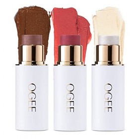 Ogee Sculpted Face Stick TRIO Crystal Contour Collection – Poudre bronzante certifiée biologique, blush & surligneur