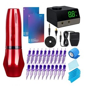 Machine à Tatouer, Moteur Flexible Rotary PMU RCA Tattoo Machine de Machine à tatouer Set LCD Double Mode Switch Alimentation