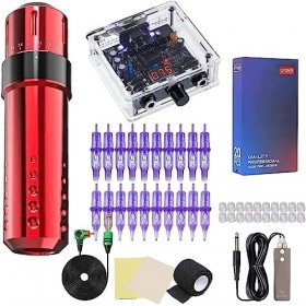 Kit de stylo de tatouage de moteur sans noyau dinterface RCA de longueur de course réglable de stylo de machine rotative de 