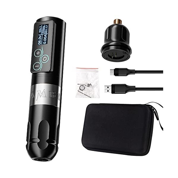 Faire Pivoter Stylo Machine Tatouer Machine Stylo Tatouage Sans Fil Tatouage Batterie 2400mAh Longueurs Course Réglables Kit 