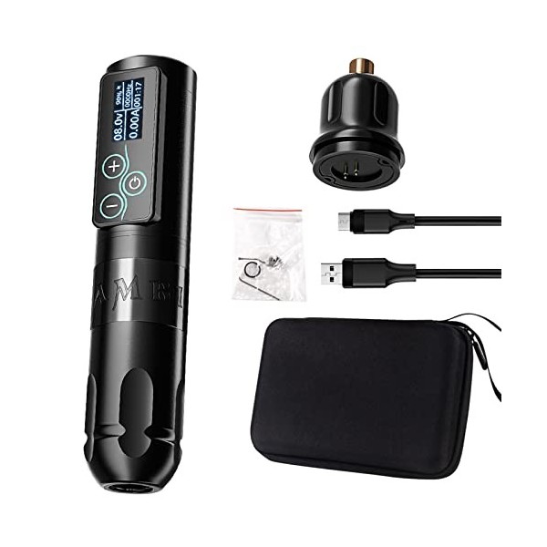 Faire Pivoter Stylo Machine Tatouer Machine Stylo Tatouage Sans Fil Tatouage Batterie 2400mAh Longueurs Course Réglables Kit 