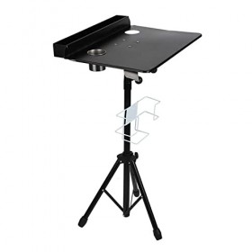 Poste de Travail de Tatouage, comptoirs à Hauteur réglable, Support de Poste de Travail Mobile, Plateau Roulant de Salon Noir