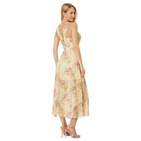 Ted Baker Amerah Cross Front Pleated Midi Dress Tan 5 US 12 