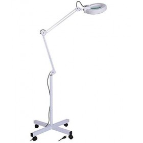 8X LED Loupe Lampadaire, Loupe à Bras Pivotant Réglable pour Soins de la Peau Beauté Cosmétique Maquillage Manucure Tatouage 