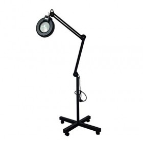 8X LED Loupe Lampadaire, Loupe à Bras Pivotant Réglable pour Soins de la Peau Beauté Cosmétique Maquillage Manucure Tatouage 