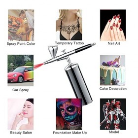 Airbrush Make Up Set Compresseurs Mini Professionnel pour Maquillage Cosmétique Nail Art Design Automobile avec Clean Kit