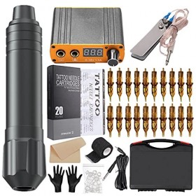 Kit de stylo de tatouage rotatif, fournitures de tatouage pour artistes de tatouage, machine à tatouage avec pattes de tatoua
