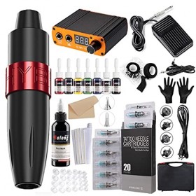 BASENOW Kit de Stylo de Tatouage Rotatif, Fournitures de Tatouage pour Artistes de Tatouage, Machine de Tatouage de Cadre en 