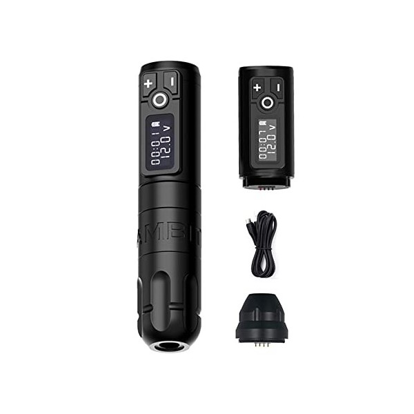 MAXSMLZT Kit de Stylo de Machine à tatouer sans Fil Portable Alimentation sans Fil de Tatouage Affichage à LED numérique pour