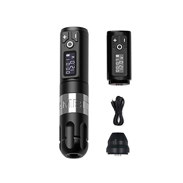 MAXSMLZT Kit de Stylo de Machine à tatouer sans Fil Portable Alimentation sans Fil de Tatouage Affichage à LED numérique pour