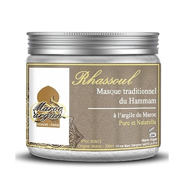 Rhassoul en poudre - Argile Purifiante du Maroc 100% Naturelle et Hypoallergénique - Masque Peau et Cheveux
