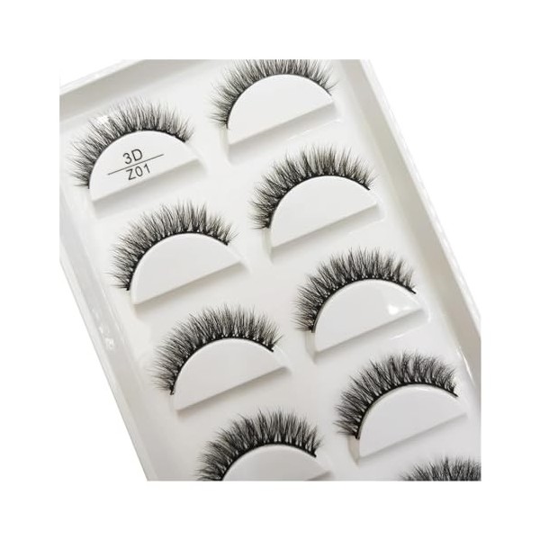 UAMOU 10/50 boîtes 5 paires de Faux Cils 3D en vison, doux, maquillage, Faux Cils Cilios Maquiagem Cheerfully Color : 5Pairs