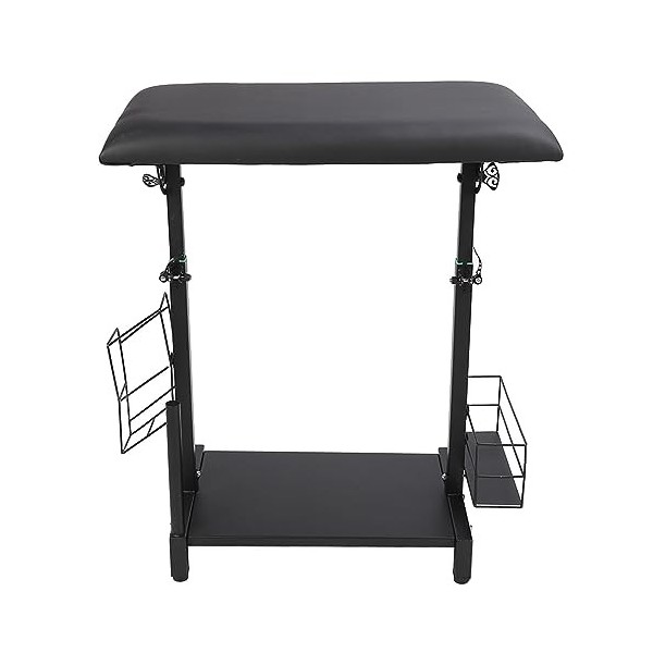 Support Daccoudoir de Tatouage Réglable avec Coussin épais et Doux Portable à 180 Degrés Espace de Rangement Durable en Cuir