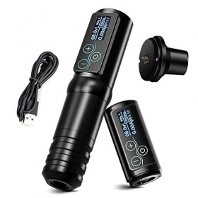 MAXSMLZT Ambition Stylo Machine Tatouer sans Fil Stylo Tatouage Rotatif Moteur Puissant avec Ecran Tactile LED Tatouage Batte
