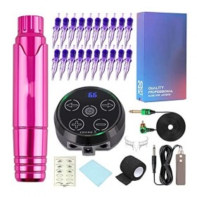 Machine à tatouage Tatouage Kit de maquillage permanent Pen de machine rotative PMU RCA avec affichage à LED Aiguilles dalim