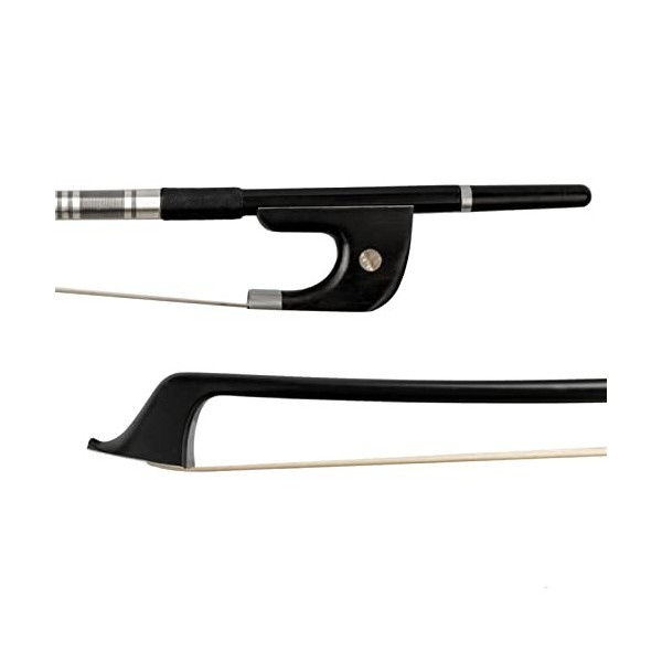 FLFL Durable 4/4 Double Bass Bow Fibre De Carbone Bâton Rond Stick Tour Blanc Ebony Frog Paris Eye Inlay Archet Violon Standa