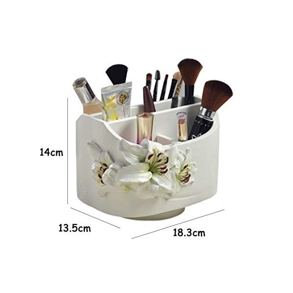 Organisateur de Maquillage Rotatif, Rangement cosmétique Rotatif à 360 degrés avec pour Rouges à lèvres, Eye-Liners, Crayons 