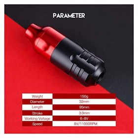 Machine à Tatouer, Kit de machine à stylo à tatouer rotatif à cordon RCA avec ensemble daiguilles à cartouche sans fil Power