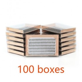 UAMOU 10/50/100 boîtes de cils en grappe 10D, extensions de cils individuelles épaisses, grappes de faux-cils de maquillage p