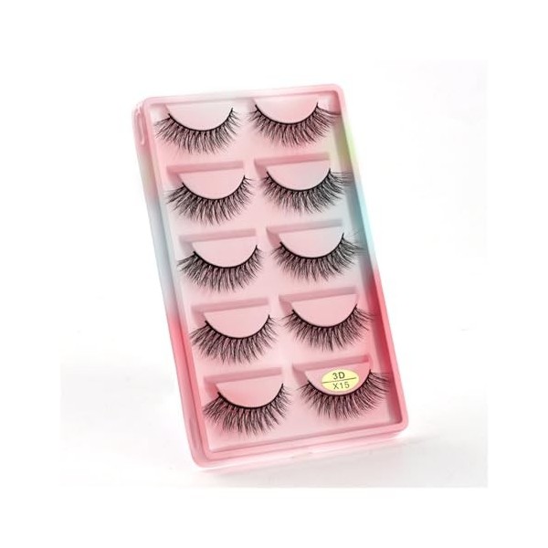 UAMOU 10/50/100 boîtes de Cils de vison moelleux 3D Cils de vison maquillage naturel Long Volume Faux Cils en vrac Faux Cils 