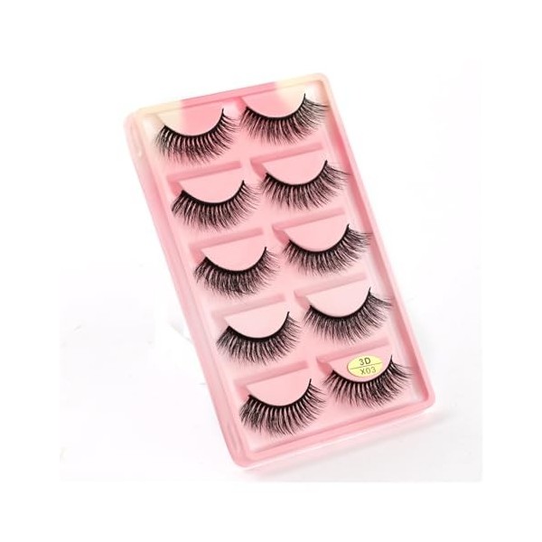 UAMOU 10/50/100 boîtes de Cils de vison moelleux 3D Cils de vison maquillage naturel Long Volume Faux Cils en vrac Faux Cils 