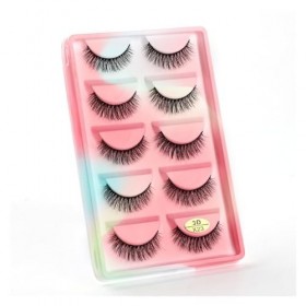 UAMOU 10/50/100 boîtes de Cils de vison moelleux 3D Cils de vison maquillage naturel Long Volume Faux Cils en vrac Faux Cils 