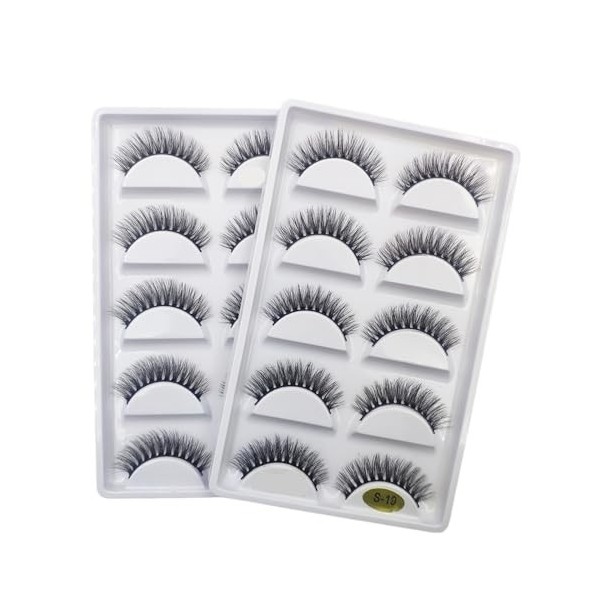 UAMOU 10/50 boîtes 5 paires de Faux Cils 3D en vison, doux, maquillage, Faux Cils Cilios Maquiagem Cheerfully Color : 5Pairs