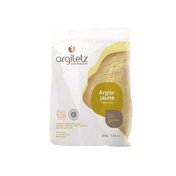  ARCILIA - Argile Jaune en poudre ultra-ventilée - 2 Sachets 200g - masques, soins, cure, beauté