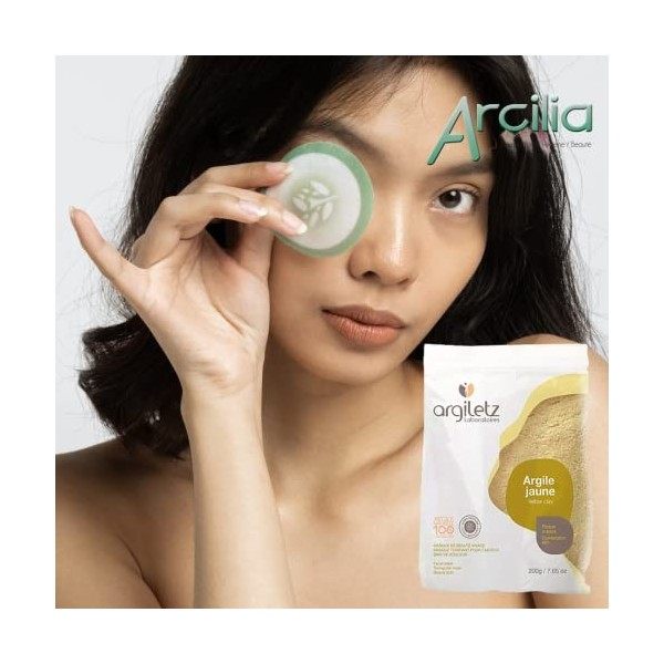  ARCILIA - Argile Jaune en poudre ultra-ventilée - 2 Sachets 200g - masques, soins, cure, beauté